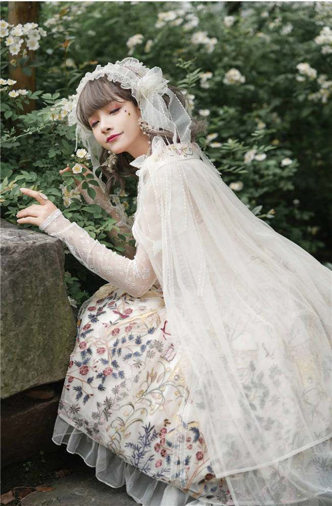 UnicornTears ~ Flowers And Birds Roll Lolita OP -Ready Made