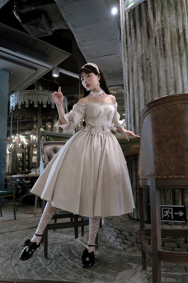 Gem Manor ~Elegant Vintage Lolita OP -Apricot L Size In Stock
