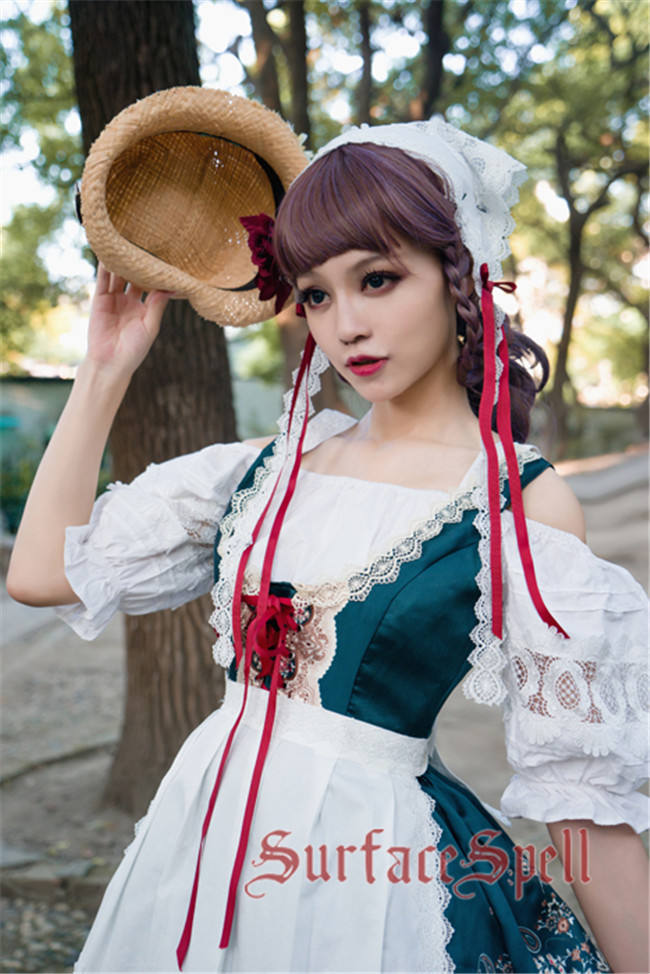 Surface spell ~AlpenRose~ Gothic Ethnic Lolita Puff Sleeves Blouse
