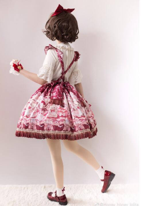 Doll and Bear Dance Series~Sweet Lolita Jumper/Skirt -Ready Made