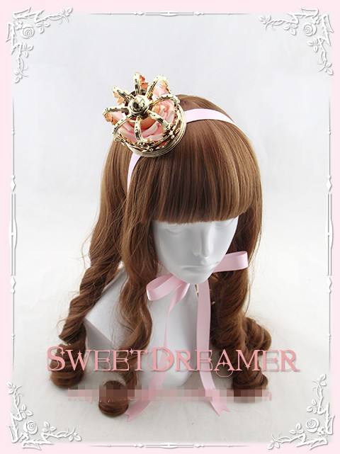 Sweet Dreamer Gold/Silver Rose Little Crown Lolita Headdress