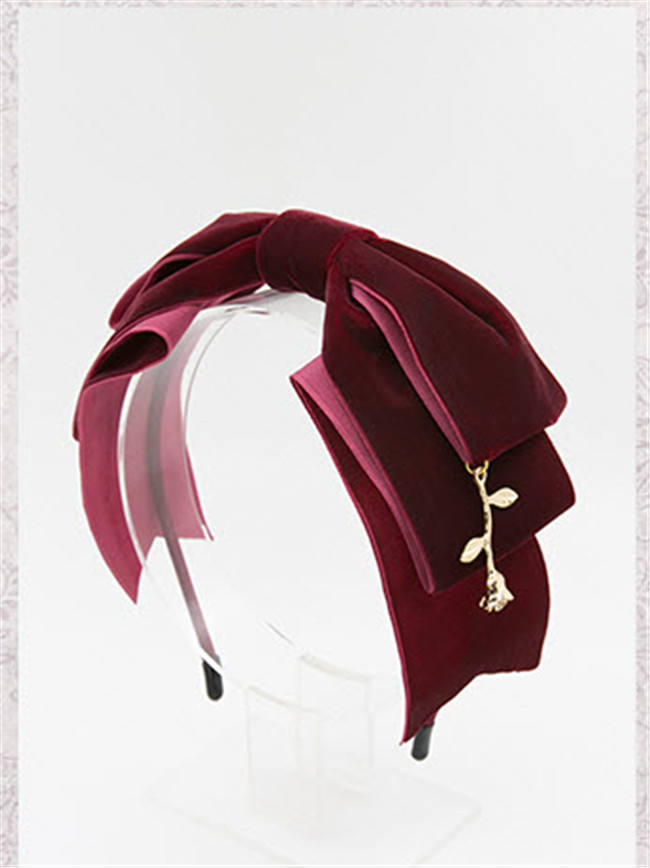 The Little Prince's Rose- Velvet Lolita Headbow -11 Colors