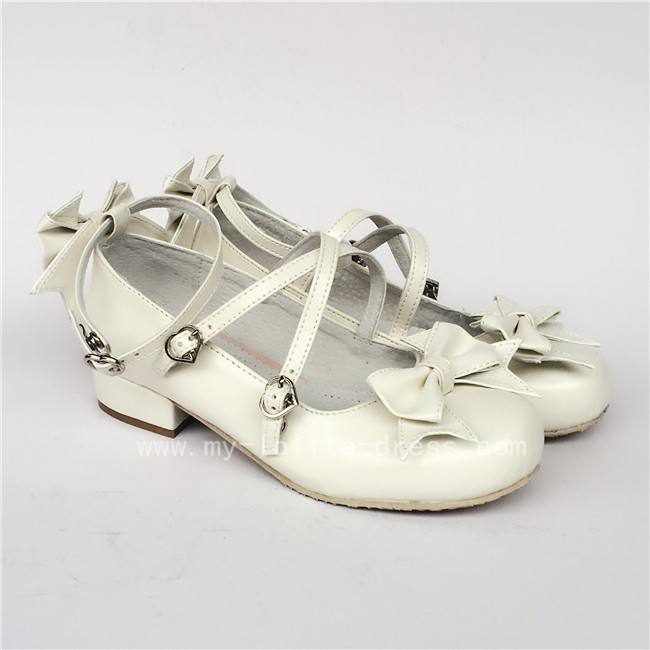 Sweet Cat's Ear Bows Matte Lolita Heels Shoes