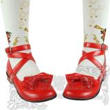 Black/White/Pink/Red Flat Heels Lolita Shoes -Pink Size 38 In Stock