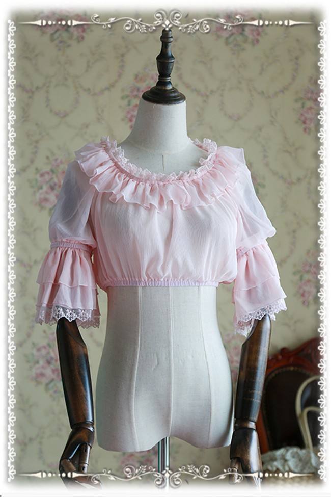 Infanta Hime Sleeves Chiffon Lolita Short Version Blouse