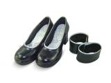 Black Lolita Shoes White Trim O