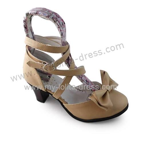 Navy Blue High Heel Girls Summer Lolita Sandals