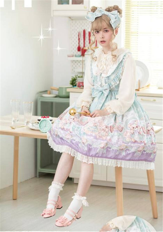 Doll and Bear Dance Series~Sweet Lolita Jumper/Skirt -Ready Made