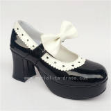 Coffee Bow Lolita Heels Shoes