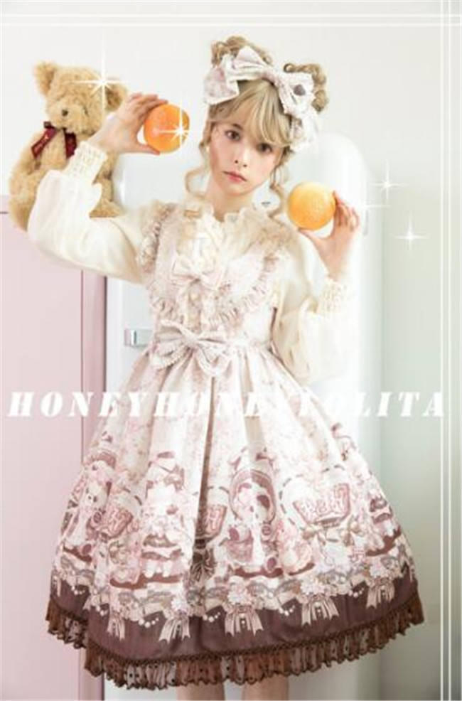 Doll and Bear Dance Series~Sweet Lolita Jumper/Skirt -Ready Made