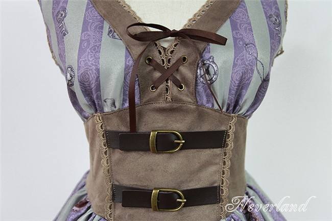 Neverland Lolita -Steampunk Cat- Lolita V-neck Corset JSK -Pre-order