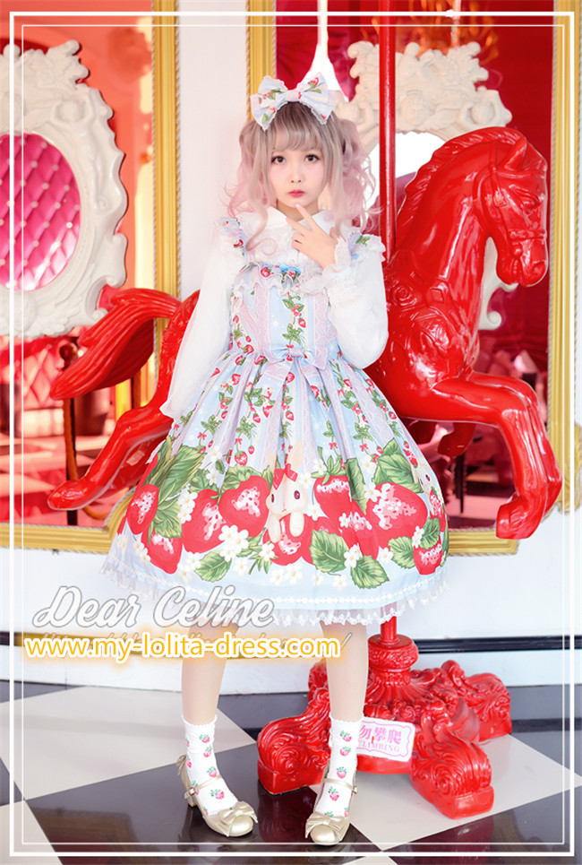Strawberry Bunny*** Sweet Lolita JSK Dress $83.99