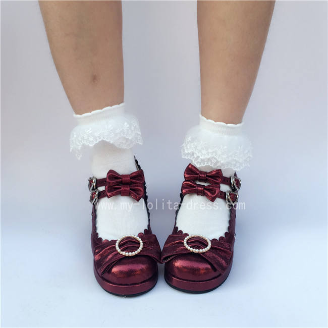 Sweet 3 Bows Lolita Heels Shoes