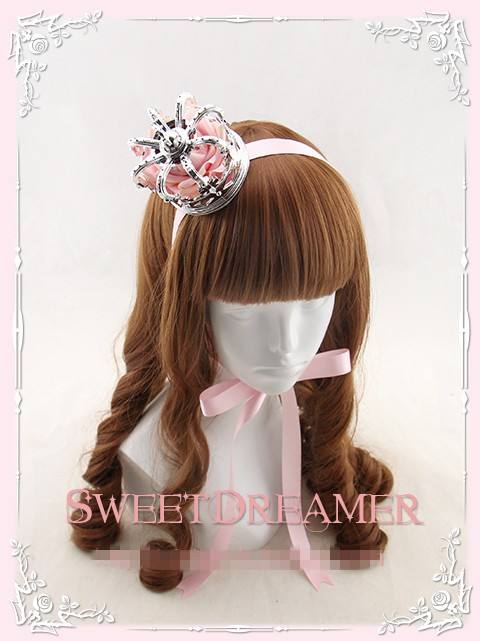 Sweet Dreamer Gold/Silver Rose Little Crown Lolita Headdress
