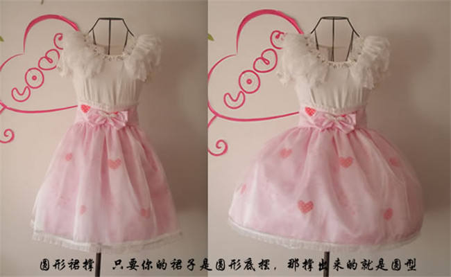 45cm/55cm/60cm Round-shaped Lolita Petticoat White/Black Available