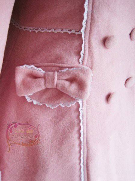 Pink Long Sleeves Lace Lolita A-line Coat