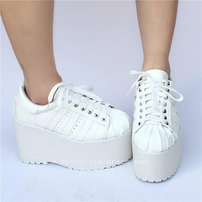High platform White Matte Lolita Shoes