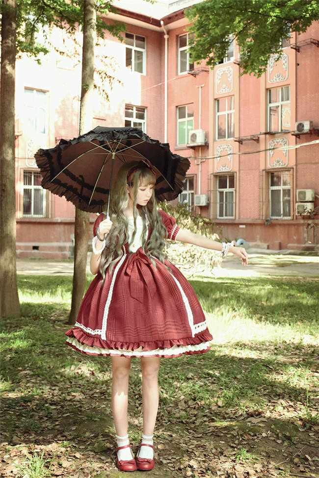 Not Stripe~ Sweet Gingham Lolita OP Dress off