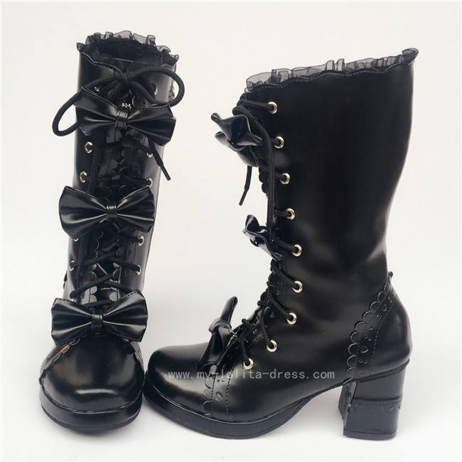 Sweet Bows Lolita Mid-calf Boots