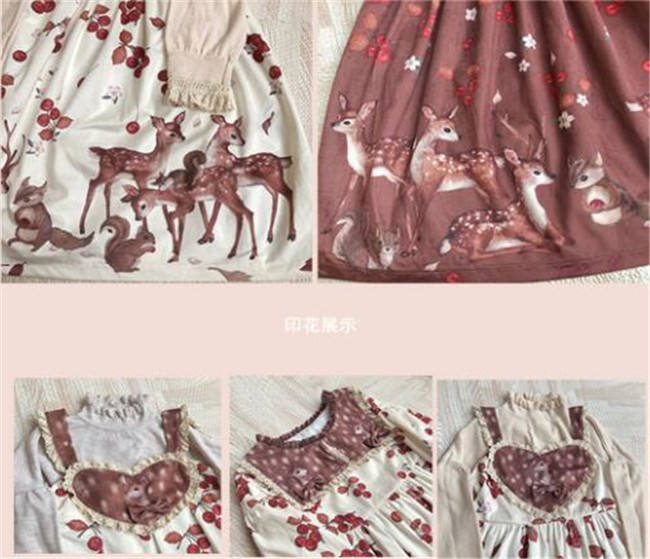Berries Deer~ Sweet Lolita OP/JSK -Pre-order Closed