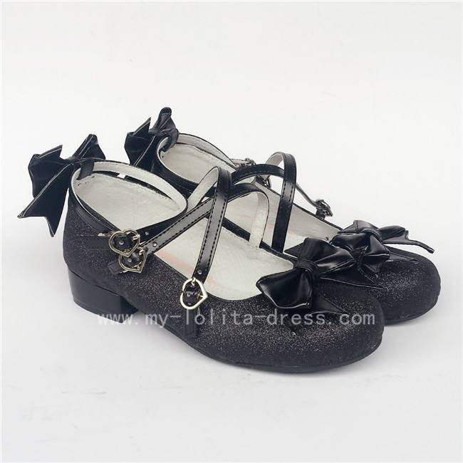 Sweet Cat's Ear Bows Matte Lolita Heels Shoes