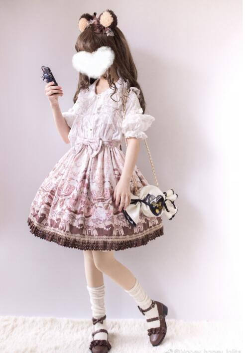 Doll and Bear Dance Series~Sweet Lolita Jumper/Skirt -Ready Made