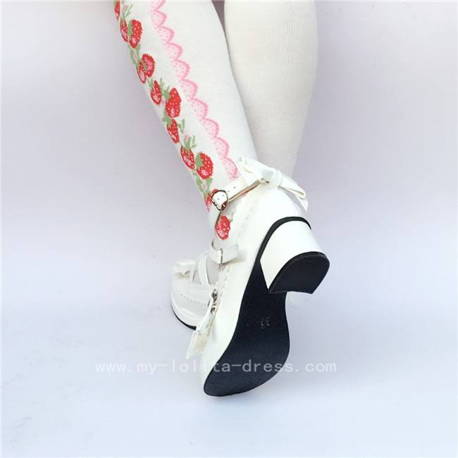 Beautiful Claret Matte Bows Lolita Shoes
