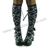 Black Double Straps Lolita Sandals