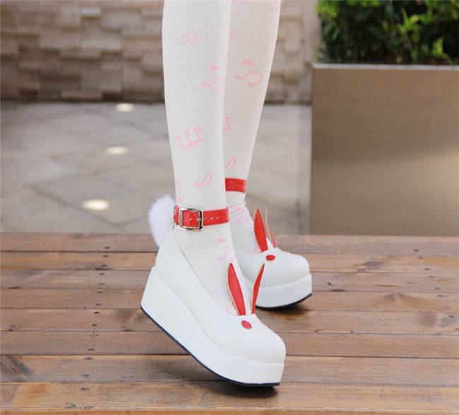 Angelic Imprint- Sweet High Platform Bunny Ears Lolita Shoes