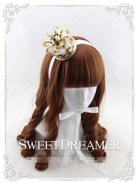 Sweet Dreamer Gold/Silver Rose Little Crown Lolita Headdress