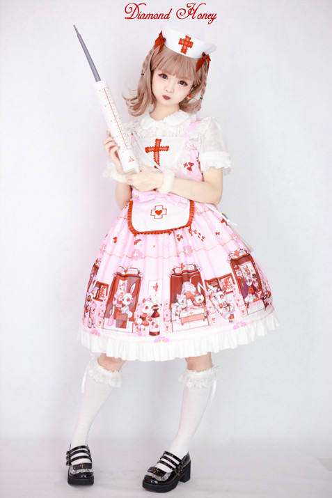 Doll Hospital~ Lolita Printed JSK Dress -out