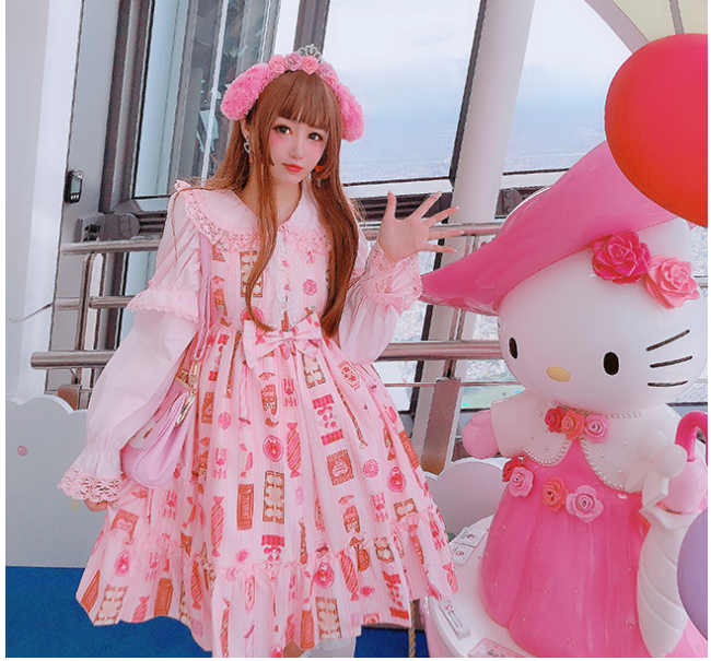 Diamond Honey ~Candy Store Sweet Lolita Jumper -3 Pink L in Stock