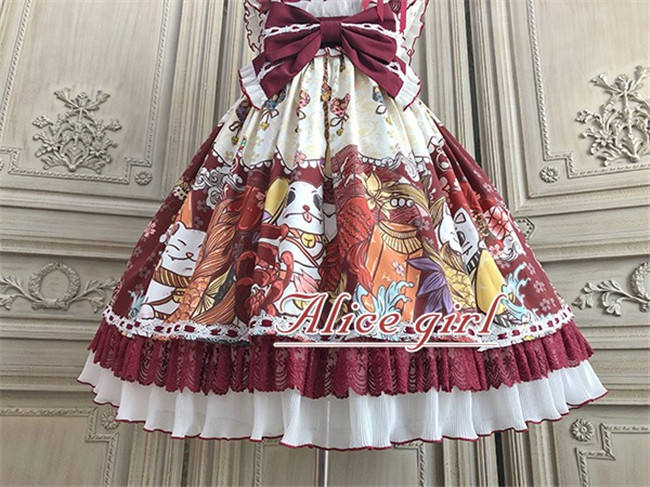 Alice Girl ~Lucky Cat~ Kimono Style Lolita JSK