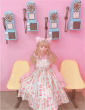 Diamond Honey ~Candy Store Sweet Lolita Jumper -3 Pink L in Stock