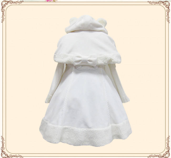 Lolita Princess Winter Heart Coat&Cape Black