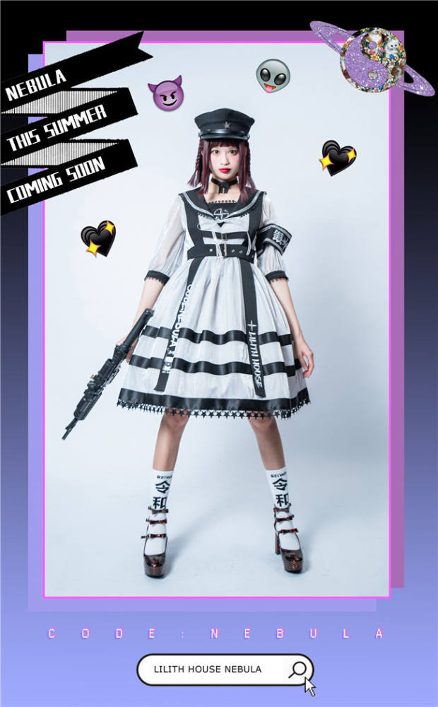 Lilith House ~NEBULA Punk Style Lolita OP -Ready Made