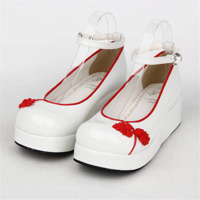 Angelic Imprint- Elegant Bow Embroidery Qi Lolita High Platform Shoes