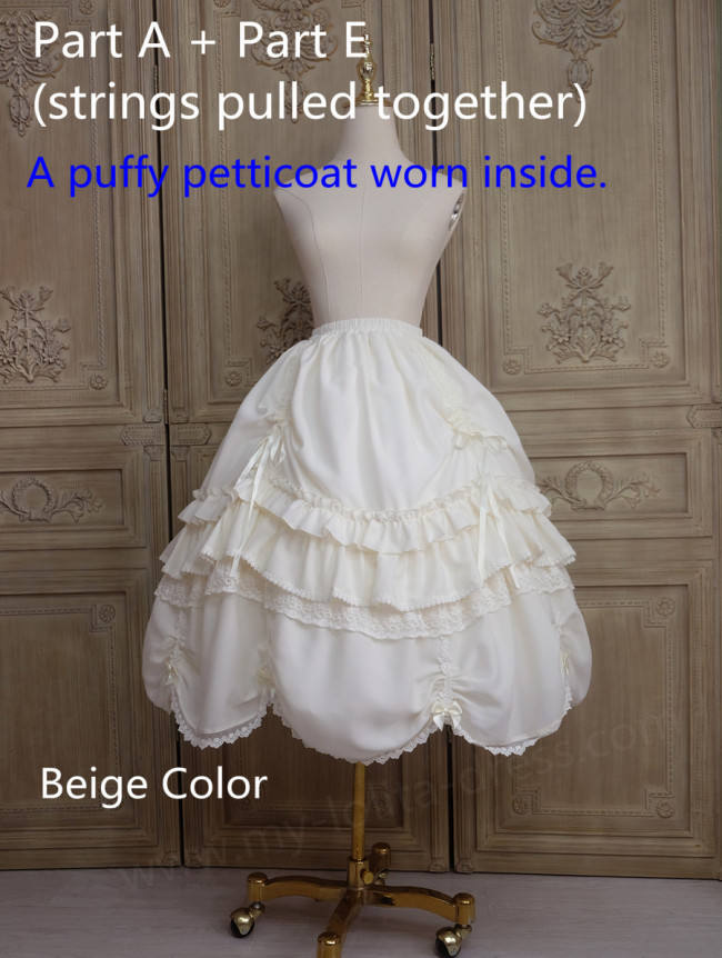 Little Dipper Camellia~ Sweet Lolita Underskirt Petticoat -Flexible Length -Ready Made