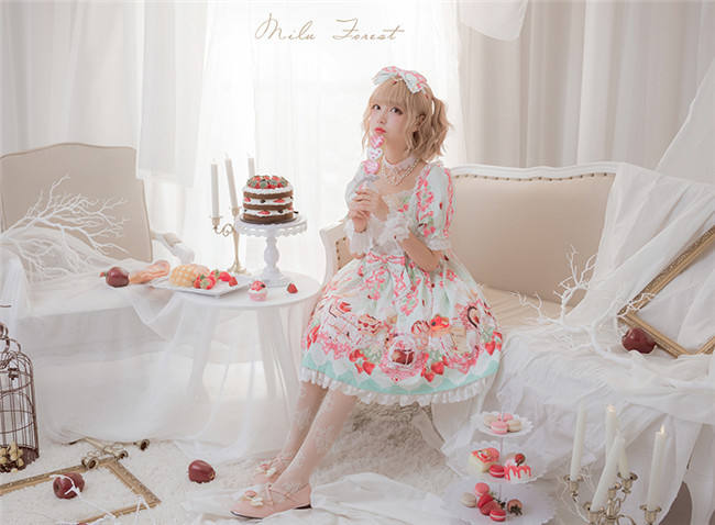 Strawberry Feast- Sweet Lolita OP Dress