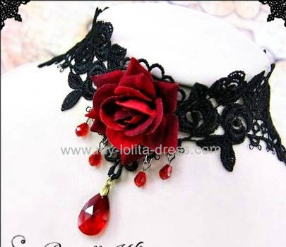 Red Rose Luxury Lace Vampire Vintage Lolita Choker