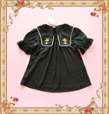 Cross~ High Density Chiffon Square Collar Short Sleeves Lolita Blouse