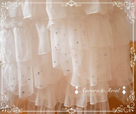 Gold Silk Chiffon Elegant Lolita Skirt/Petticoat 68cm/85cm