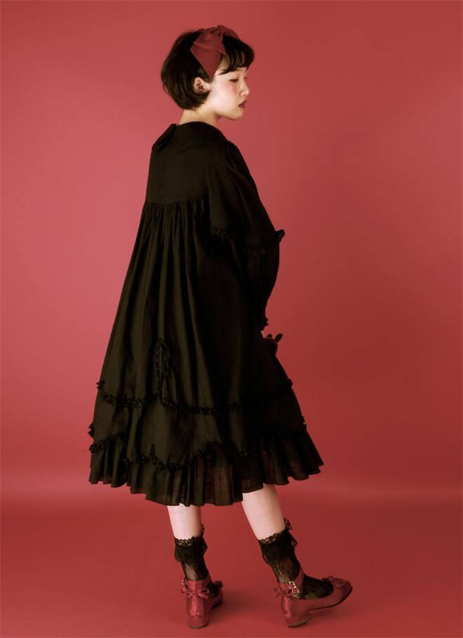 Daily wear Version Sweet Unicolor Lolita long sleeves OP- Ready Made