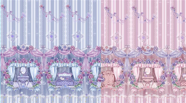 Maid's room~ Sweet Printed JSK Dress+Headbow -Ready In Stock