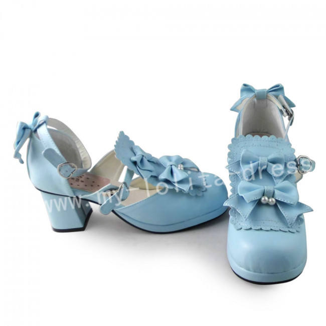 Girl's Sweet Sky Blue Lolita Heels Shoes