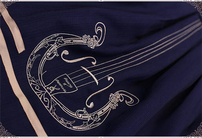 Magic Music School~ College Style Bass Embroidery Lolita Coat + Skirt Set