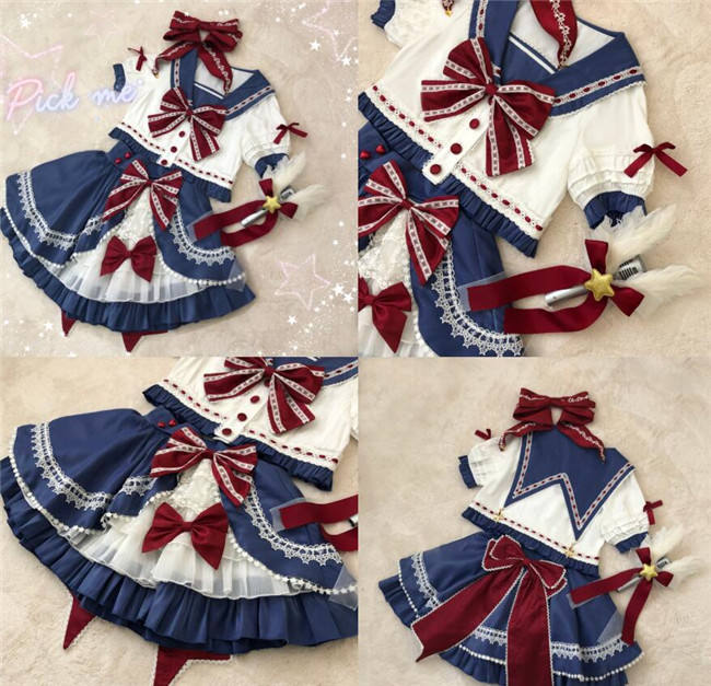 Rising Star ~Sweet Sailor Lolita Top+Skirt Set - In Stock