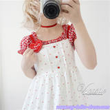 Vcastle~Summer Grid and Stars Short Sleeves Inner Lolita Blouse