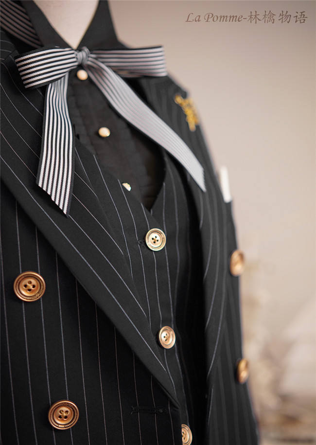 Stripe Series -Ouji Lolita Full Set [--Coat + Vest + Short Pants --]