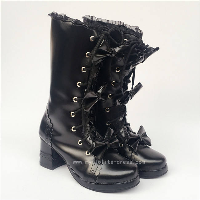Sweet Bows Lolita Mid-calf Boots
